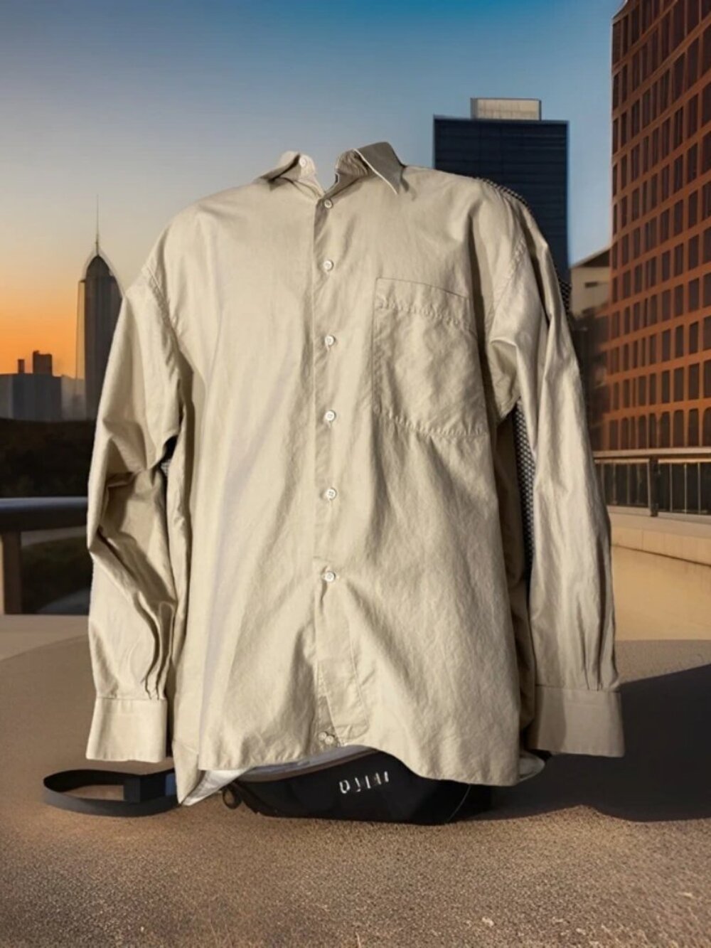 Lorenzini Shirt Mens Button Down Italian 44 Large 16.5